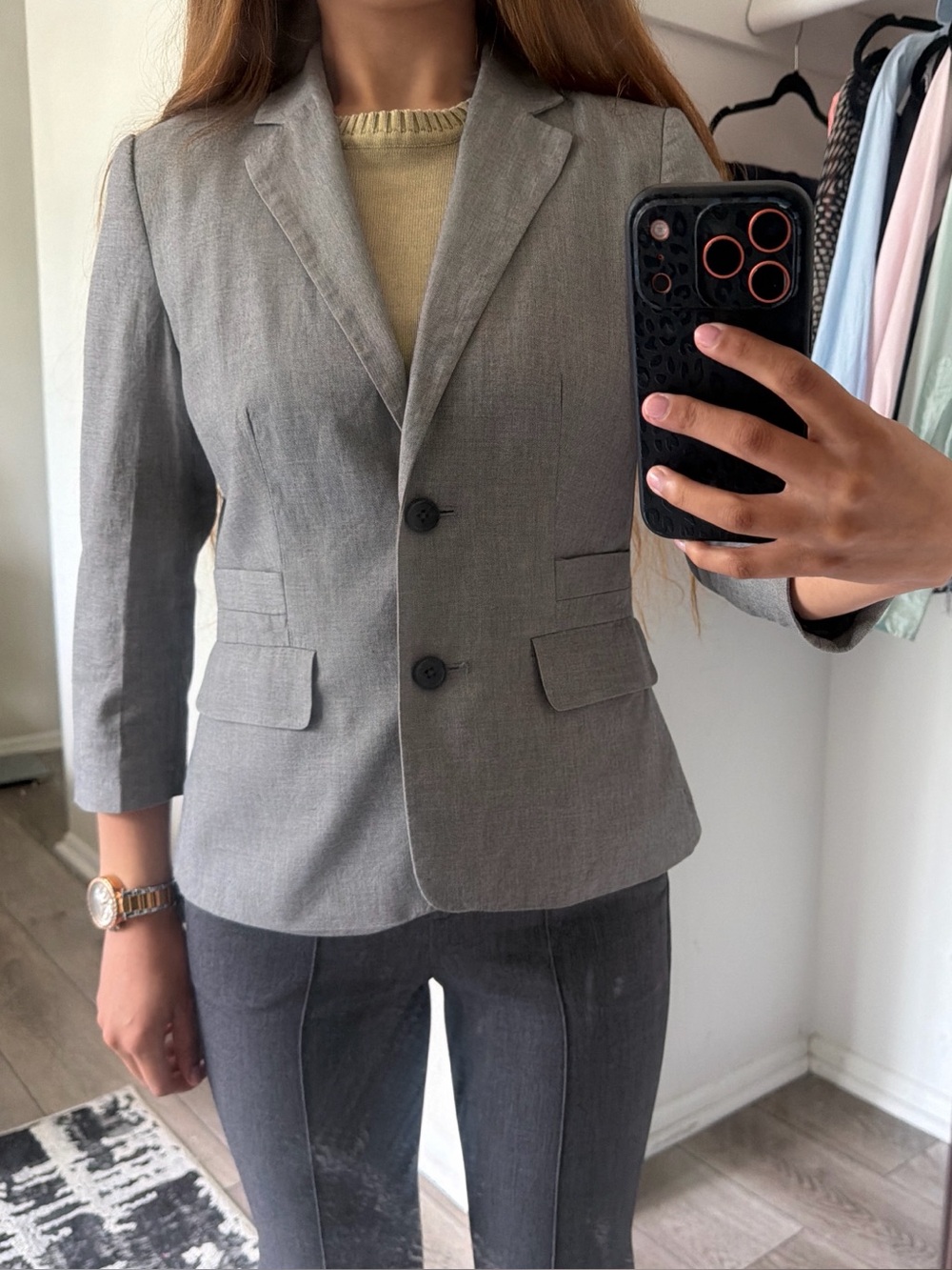Banana Republic Gray Tailored Women's Blazer